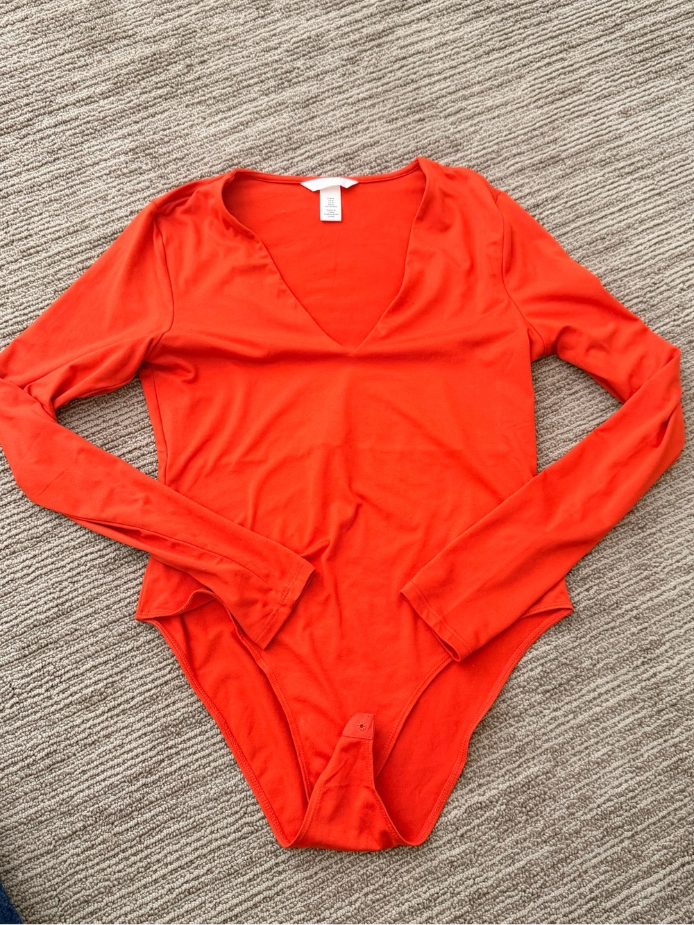 H&M Orange Long Sleeve V-Neck Kids One-Piece Bodysuit